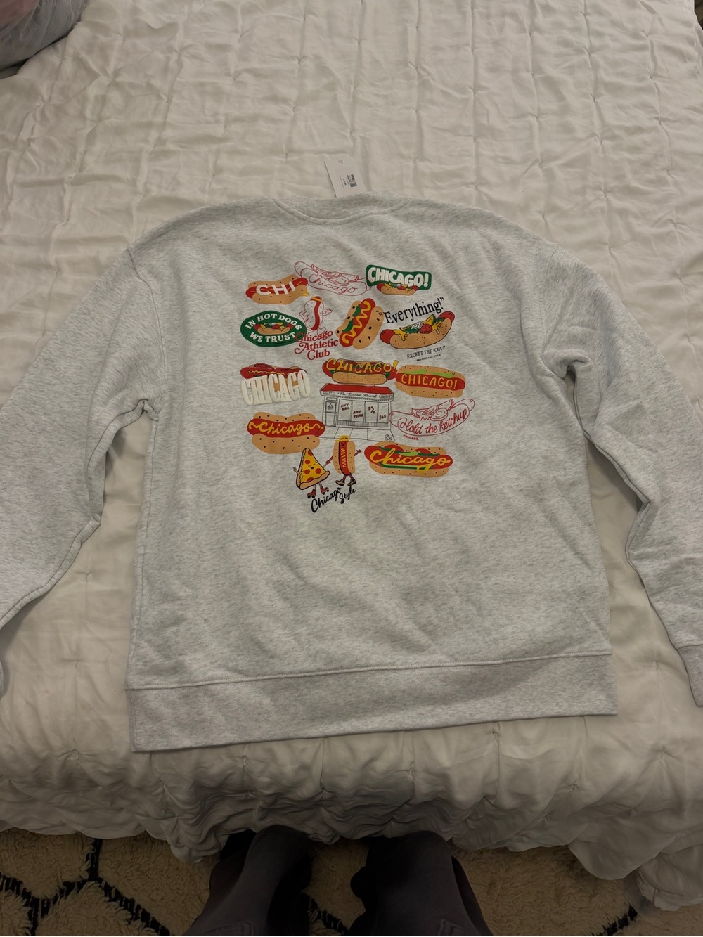 Chicago Graphic Light Gray Crewneck Sweatshirt